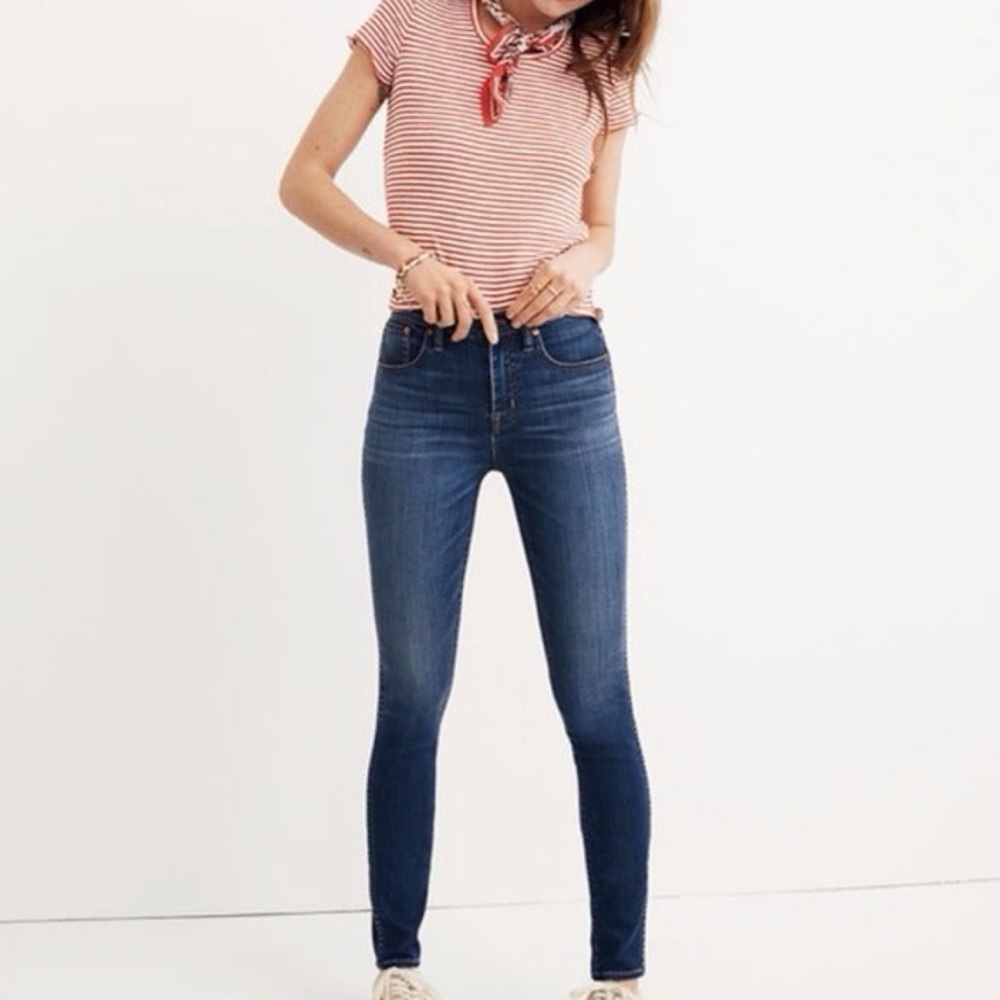 Madewell Blue High-Riser Skinny Jeans